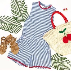 Blue/white/red Romper